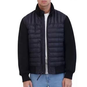 Robert Graham Men's Black Quilted Bomber Jacket Puffer. Sz Large Floral Lining